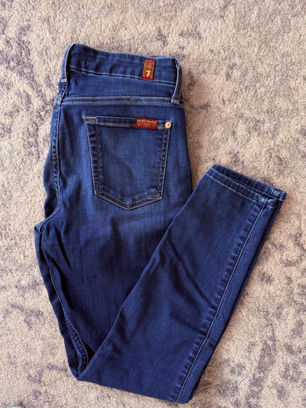 7 For All Mankind b(air) The Ankle Skinny Jeans Dark Wash Size 26 “bair”
